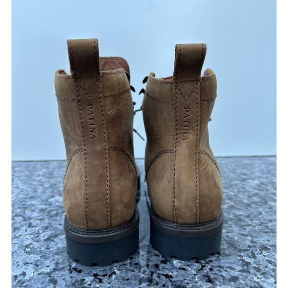 Patina Boots Caribou Brown Nubuck Lug Combat Portland Leather Men’s Size US 7.5 main image 4